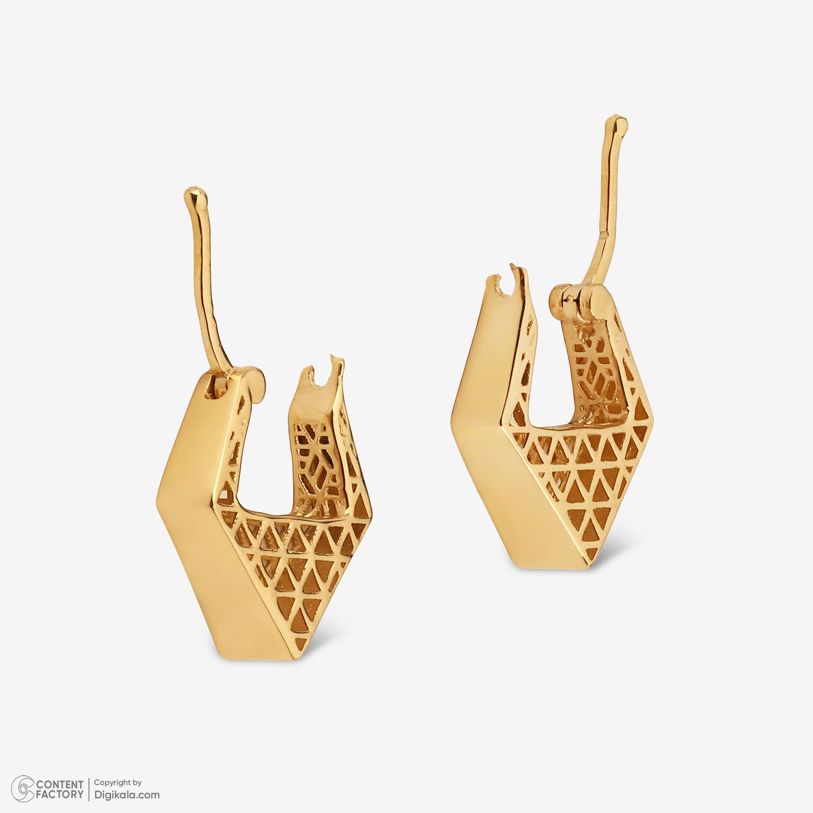 گوشواره کلیپسی طلا 18 عیار زنانه گلدم مدل E245014 -  - 4
