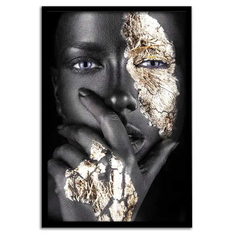 تابلو نوری بکلیت طرح چهره طلا کوب مدل لایت باکس B178