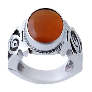 انگشتر نقره مردانه میلاد مدل  عقیق طبیعی یمنی کد AM_692