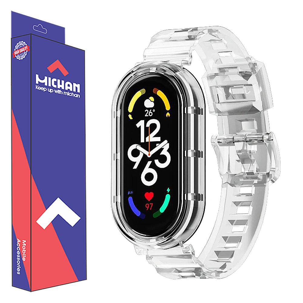 بند میچان مدل Glassy مناسب برای مچ بند هوشمند شیائومی Mi Band 8