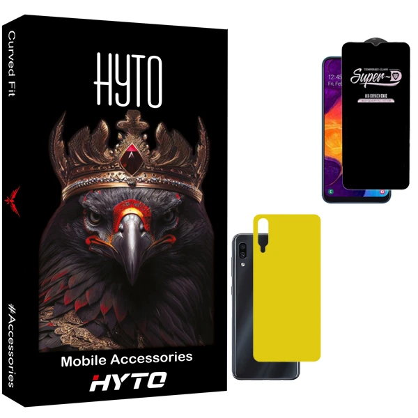 محافظ صفحه نمایش هیتو مدل SuperD Guard مناسب برای گوشی موبایل سامسونگ galaxy a30 به همراه محافظ پشت گوشی