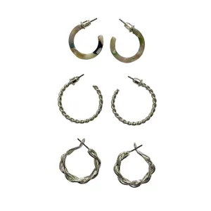 گوشواره زنانه مدل پاستیلی مجموعه 3 عددی