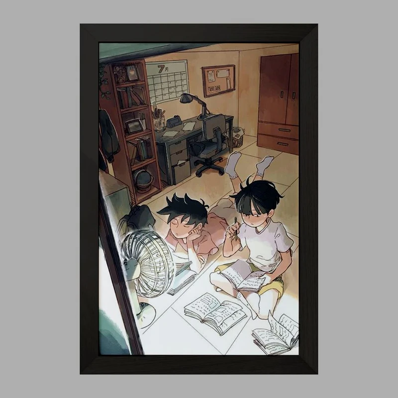 تابلو خندالو مدل شییکو و ریتسو انیمه موب سایکو Mob Psycho 100 کد 24446