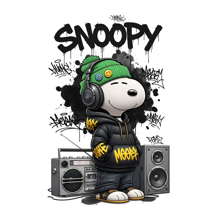 استیکر پارچه و لباس پاد آفرین مدل کارتونی کیوت اسنوپی بامزه کد S3824