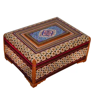جعبه جواهرات خاتم کاری مدل ارکیده کد GO-1520