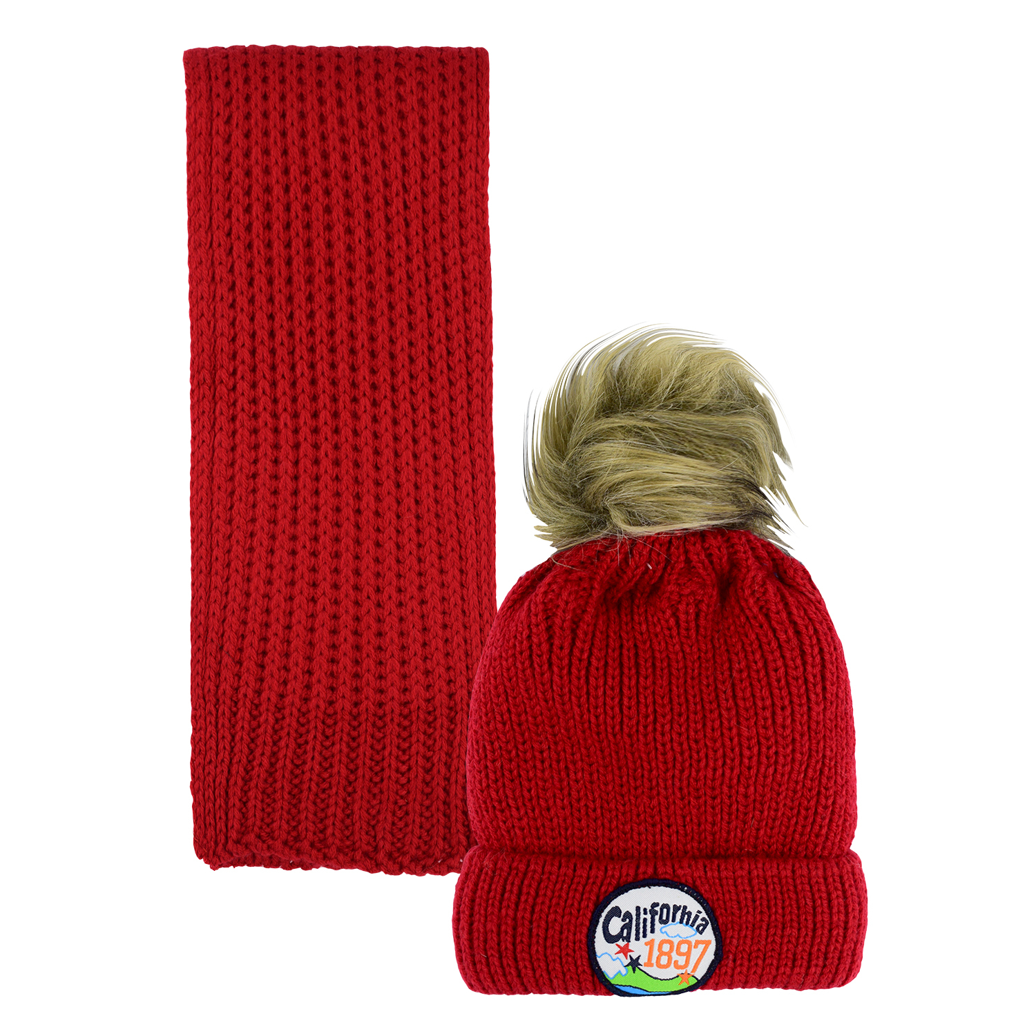 ست کلاه و شال گردن بافتنی بچگانه مدل N7-8104