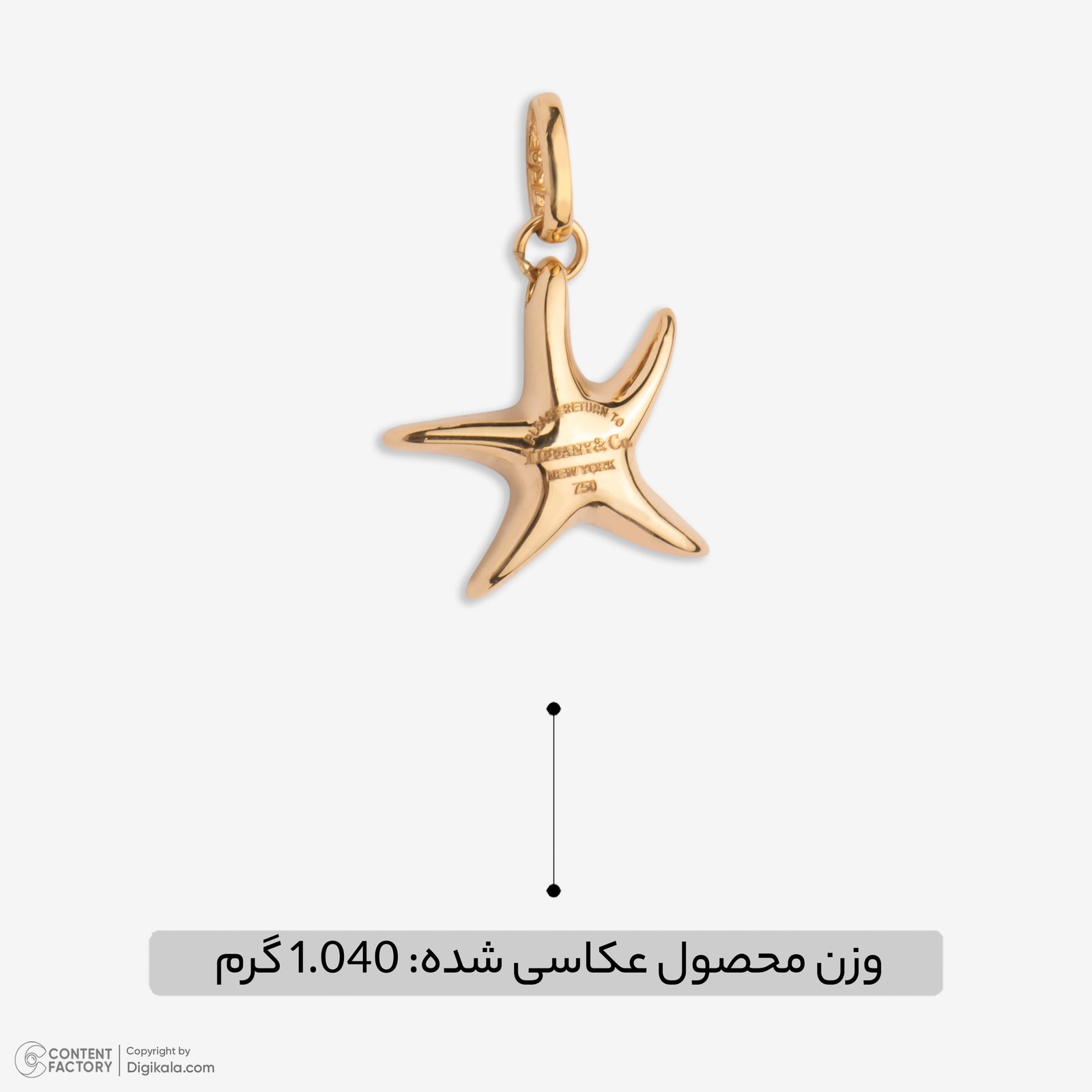 آویز گردنبند طلا 18 عیار زنانه نگین طرح ستاره دریایی کد 125 -  - 5