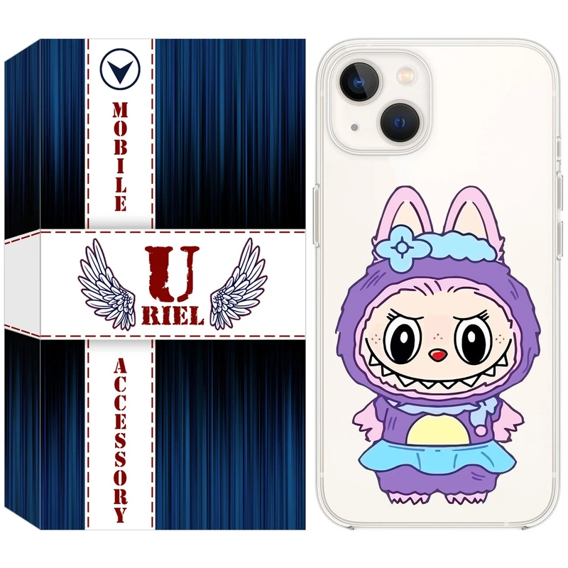 کاور یوریل مدل Clear کد 141 طرح لبوبو Labubu مناسب برای گوشی موبایل اپل iPhone 13