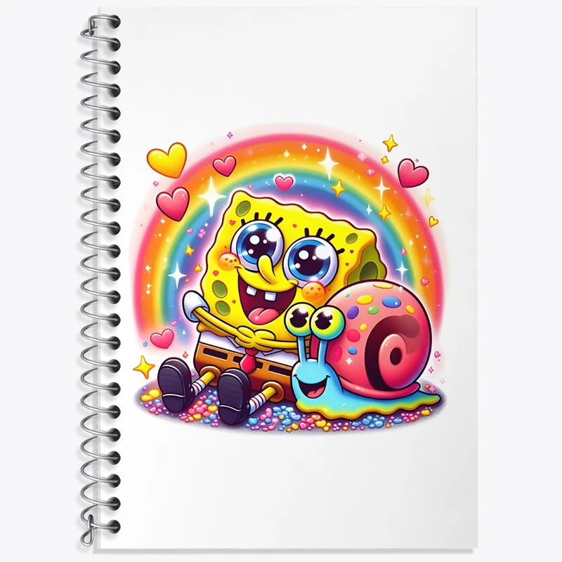 دفتر زبان 50 برگ خندالو مدل سه خط طرح باب اسفنجی کد F5439