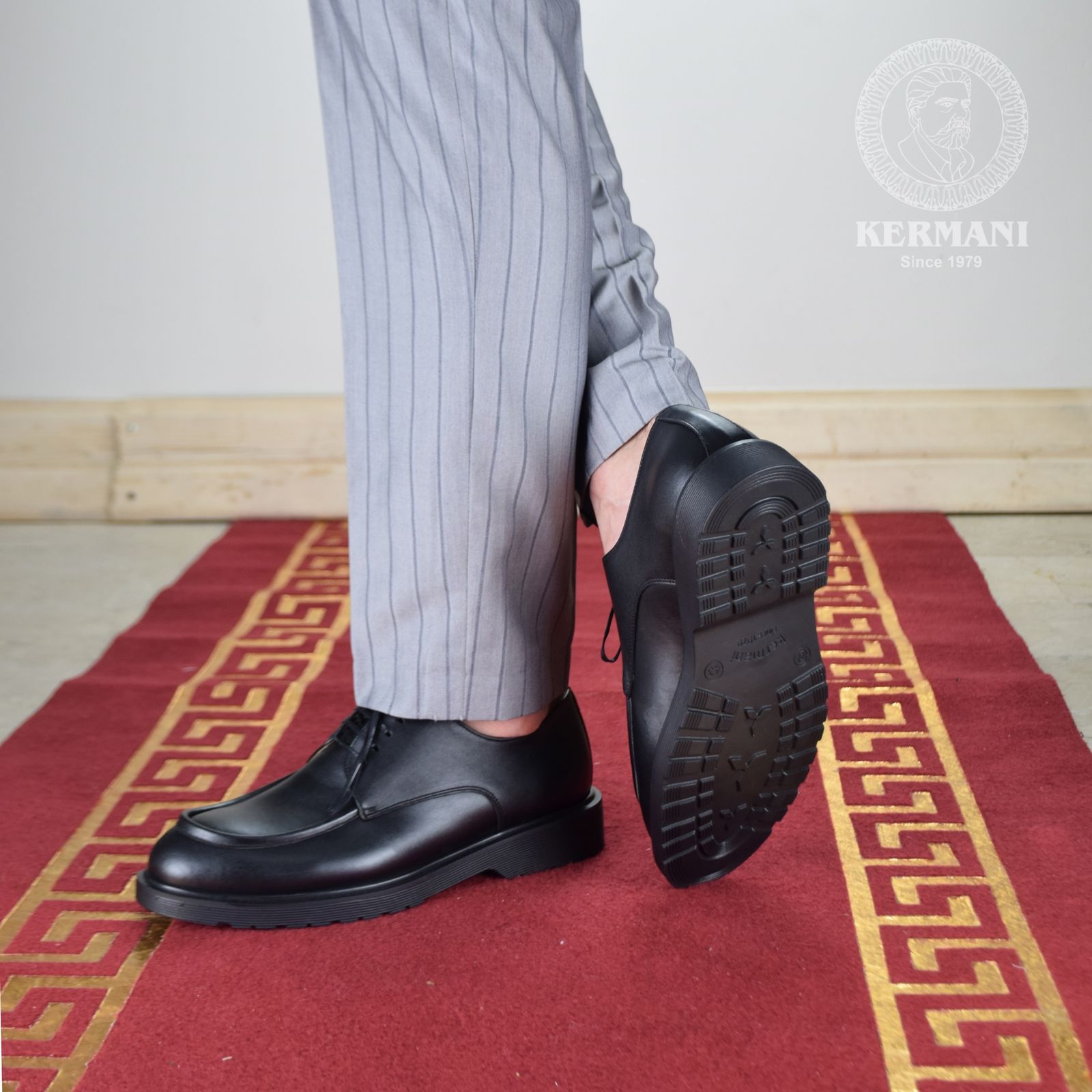 کفش مردانه کرمانی مدل چرم دستدوز کد 1069 رنگ مشکی - - 2