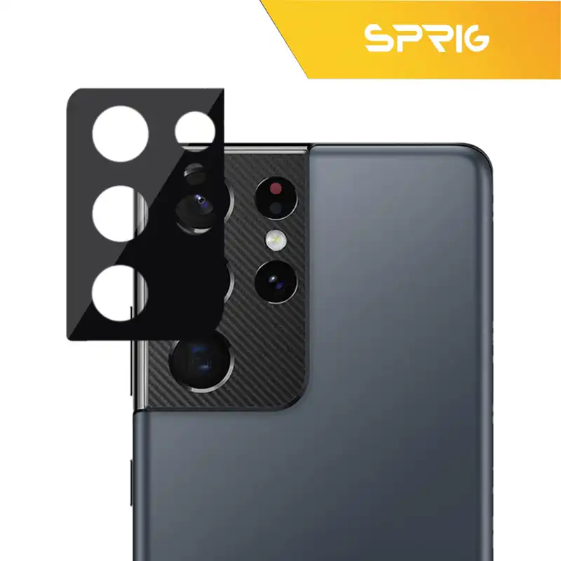 محافظ لنز دوربین اسپریگ مدل 3D-FU مناسب برای گوشی موبایل سامسونگ Galaxy S21 Ultra به همراه محافظ صفحه نمایش