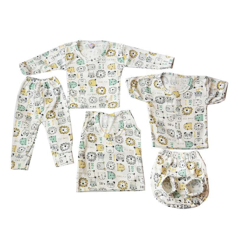 ست 5 تکه لباس نوزادی مدل RZ-TT033-SET5T.P-T 