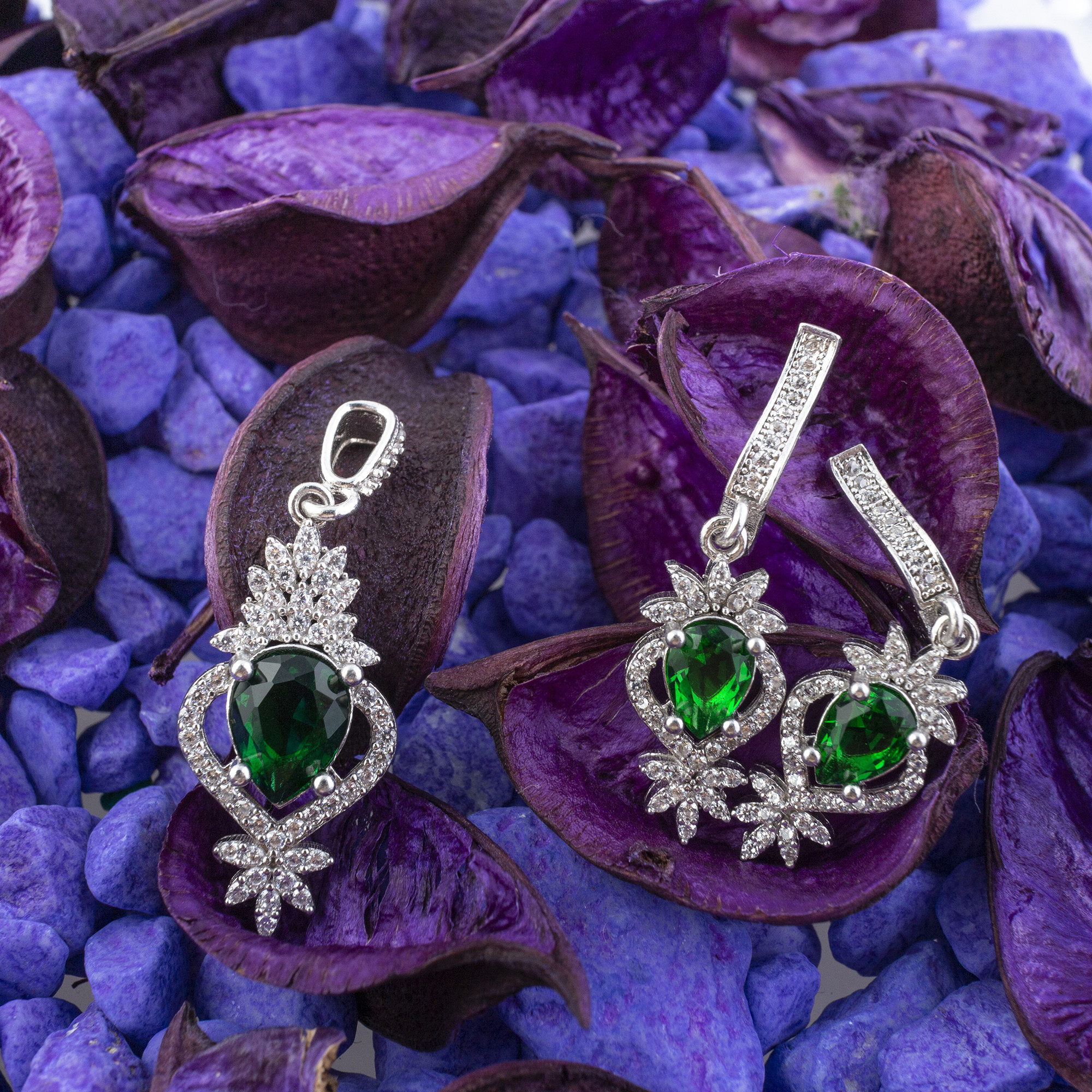 نیم ست نقره زنانه مدل AVN-35 نیم ست نقره زنانه مدل AVN-35