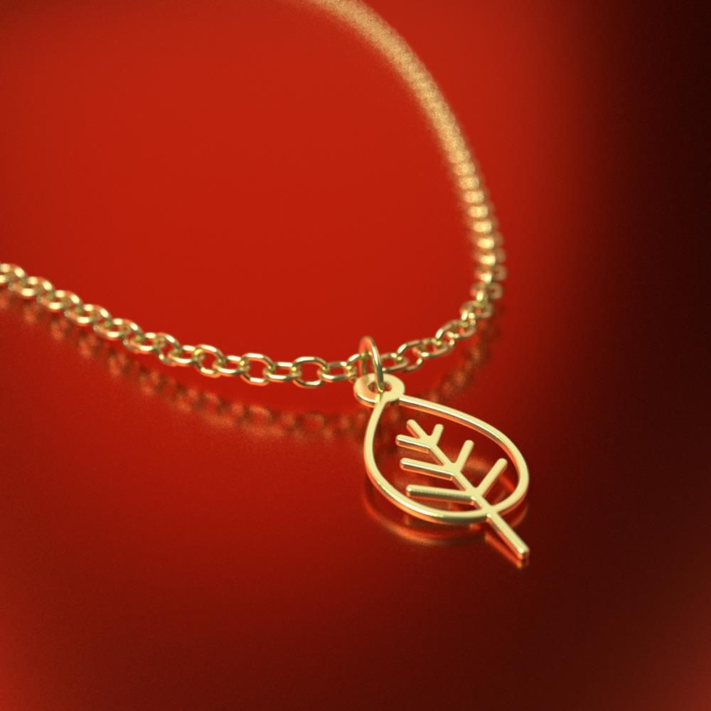 گردنبند طلا 18 عیار زنانه مدوپد مدل برگ کد RNA16023 -  - 5