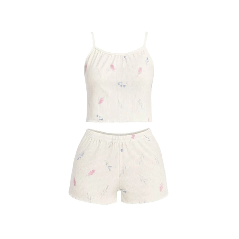 ست تاپ و شلوارک راحتی زنانه مدل کبریتی ریژان کد 403129