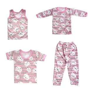 ست 4 تکه لباس نوزادی مدل آدمک خوشحال 