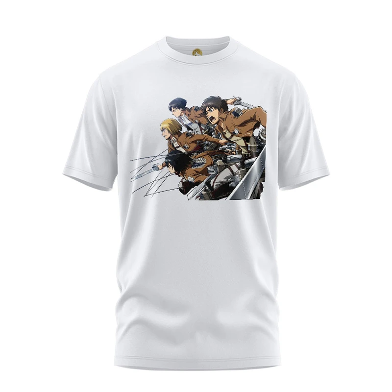 تی شرت آستین کوتاه زنانه هومرو مدل TW194 طرح اتک ان تایتان