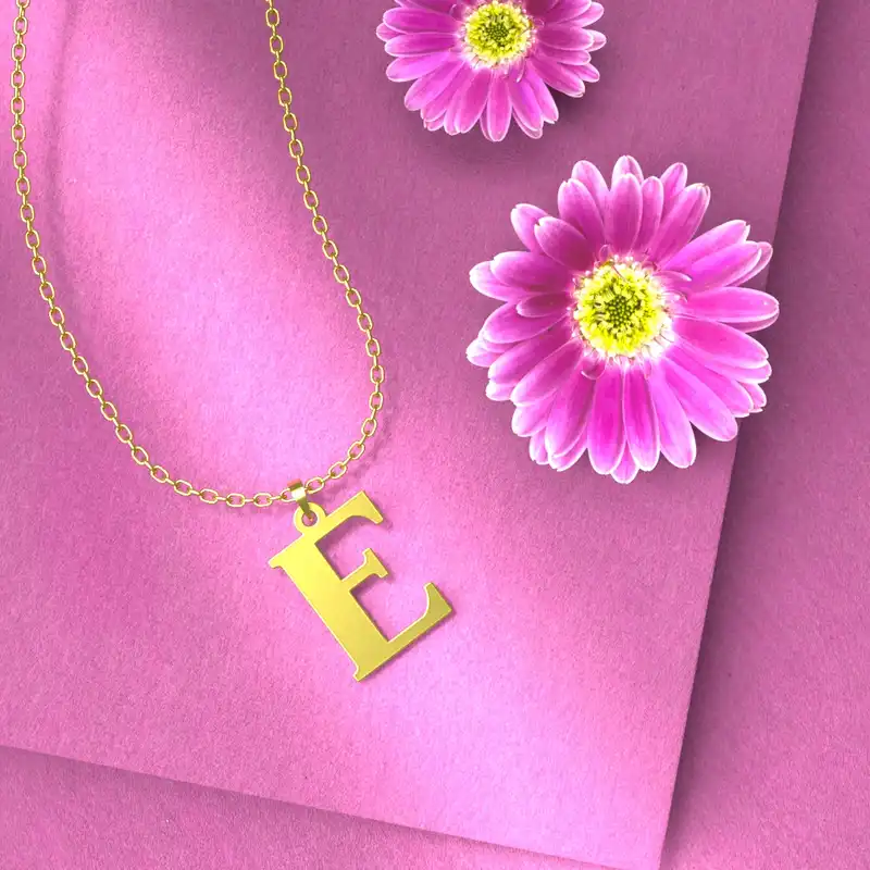 گردنبند طلا 18 عیار زنانه مدوپد مدل حرف E کد H3-1-1551