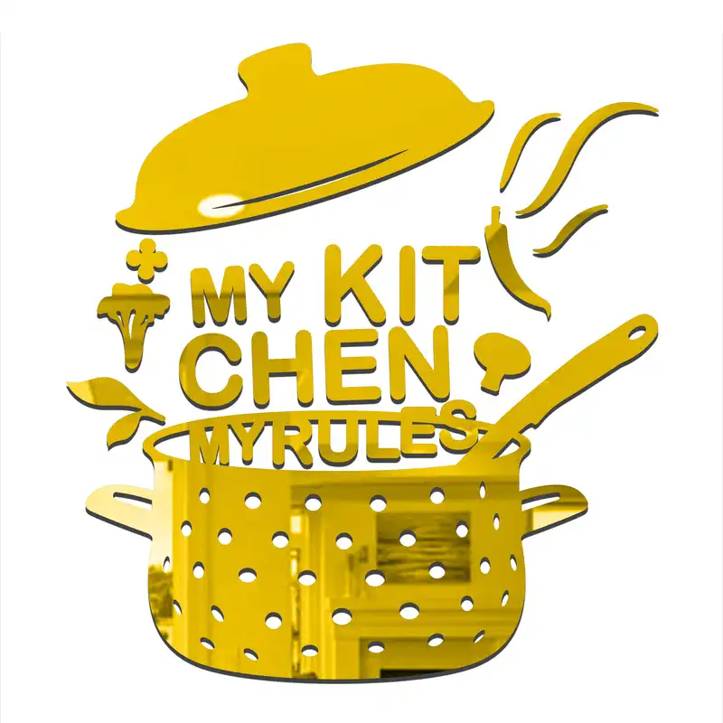 آینه پلکسی گلس دکوماتوس طرح آشپزخانه مدل deco101 مجموعه 19 عددی