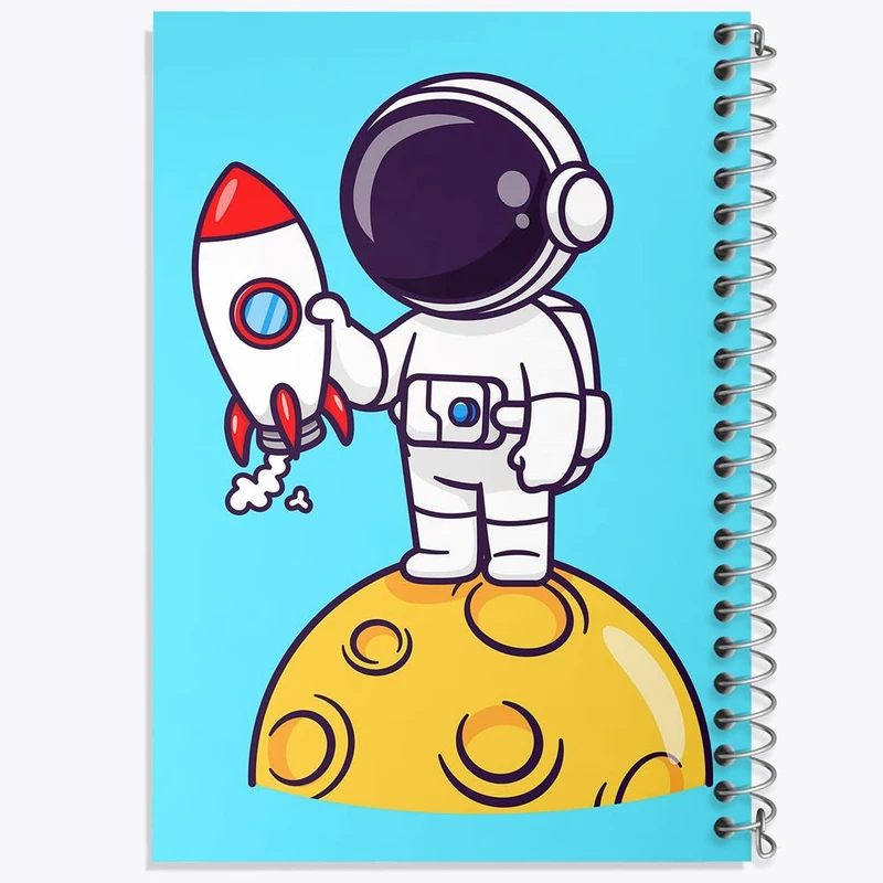 دفتر شطرنجی 50 برگ خندالو طرح فضانورد کد 25091