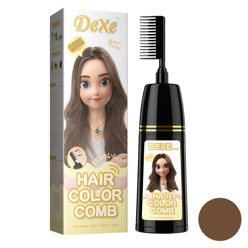فوم رنگ مو موقت دکسی مدل Comb حجم 200 میلی لیتر رنگ قهوه ای