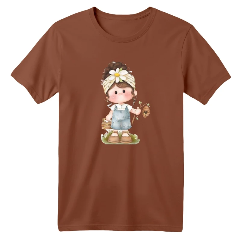 تی شرت آستین کوتاه بچگانه مدل دخترک کد 13