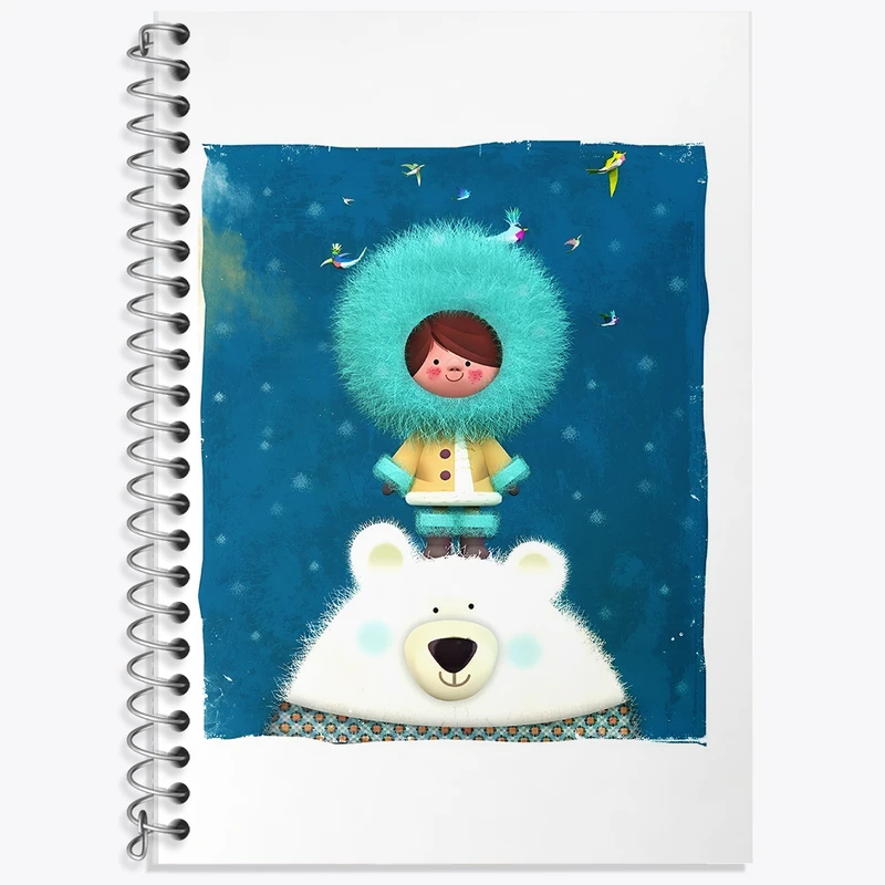 دفتر نت موسیقی 50 برگ خندالو طرح خرس و پسر بچه کد F8349