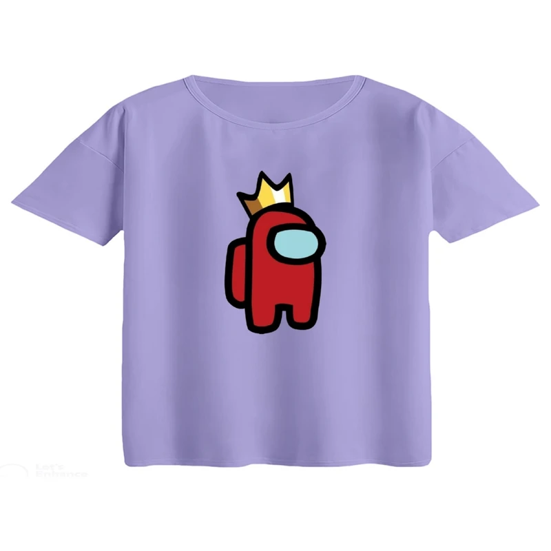 کراپ تی‌شرت آستین کوتاه زنانه مدل among us