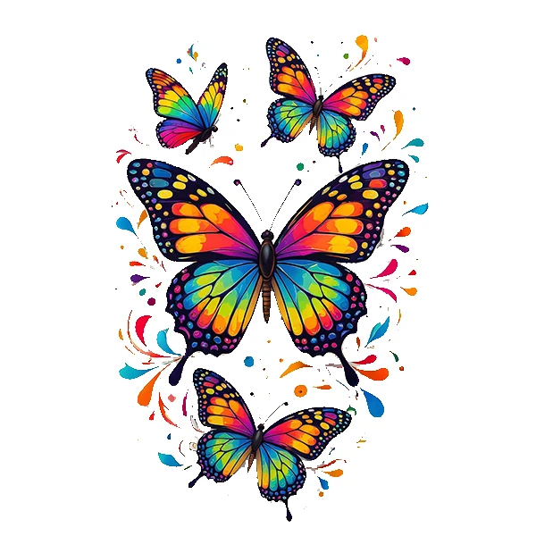 استیکر پارچه و لباس پاد آفرین طرح پروانه کد 3392