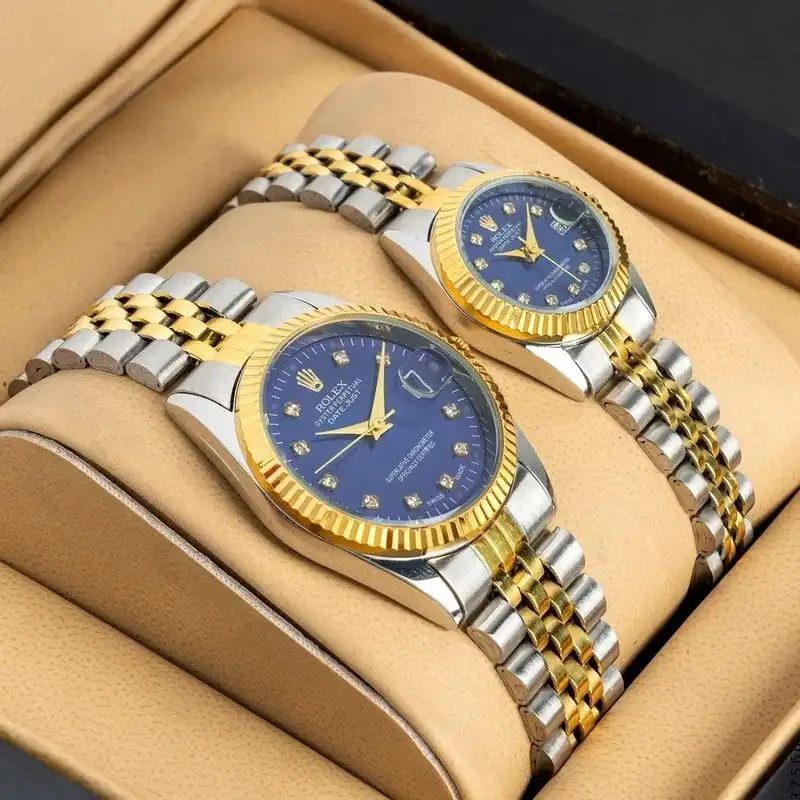 ست ساعت مچی عقربه ای زنانه و مردانه  مدل دیت جاست