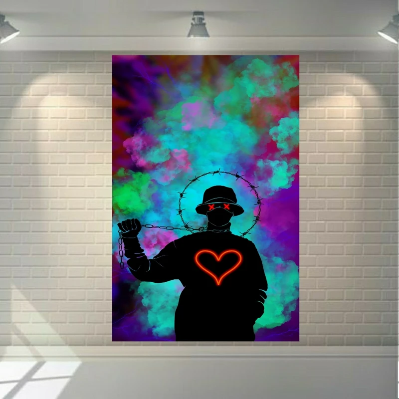 پوستر دیواری طرح هکر سیاه پوش کد FP288