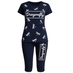 ست تی‌شرت آستین کوتاه و شلوارک راحتی زنانه مدل ماهین کد 07