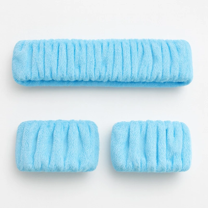 ست هدبند و مچ‌بند آرایشی توروک مدل پولیشی ساده کد T4 بسته 3 عددی