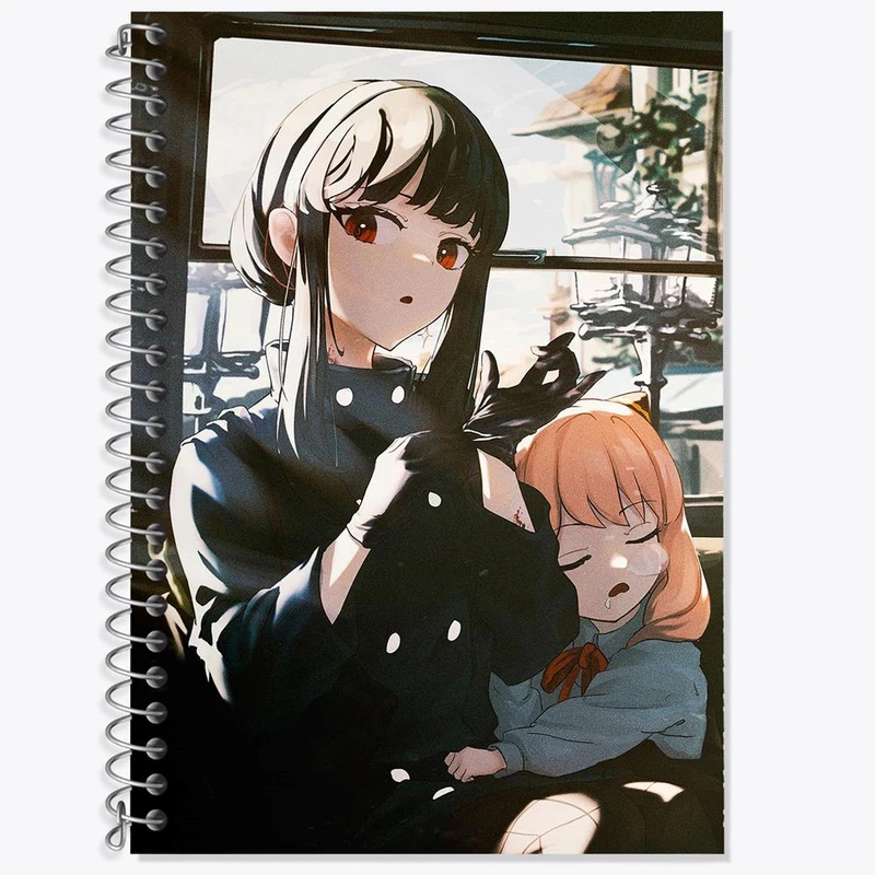 دفتر زبان 50 برگ خندالو مدل سه خط طرح انیا فورجر و یور انیمه اسپای ایکس فمیلی Spy x Family کد 17684