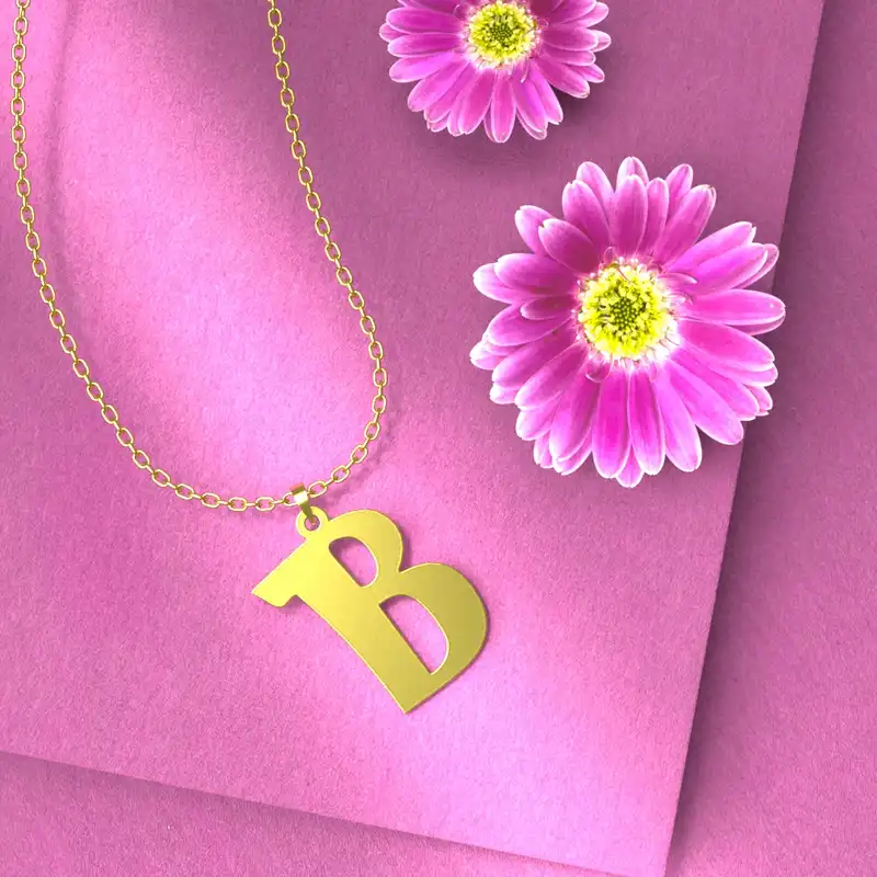 گردنبند طلا 18 عیار زنانه مدوپد مدل حرف B کد H3-1-1002