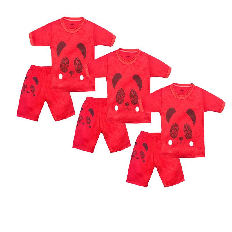 ست تی شرت و شلوارک نوزادی تروسکان مدل gh243 مجموعه 3 عددی