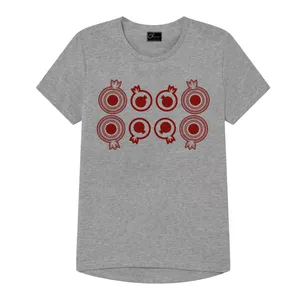 تی شرت دخترانه مدل انار یلدا  کد J59 رنگ طوسی