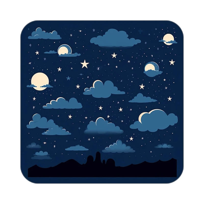 زیر لیوانی کاکتی طرح ماه و ستاره مدل mp53224