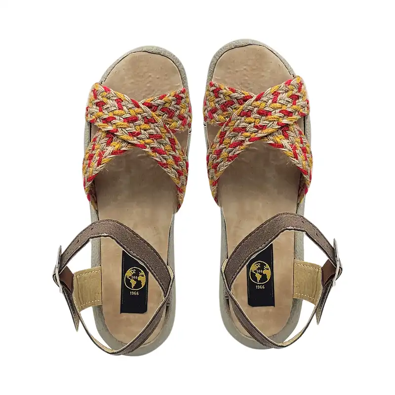 صندل زنانه سیی مدل کنفی سنتی کد 2107