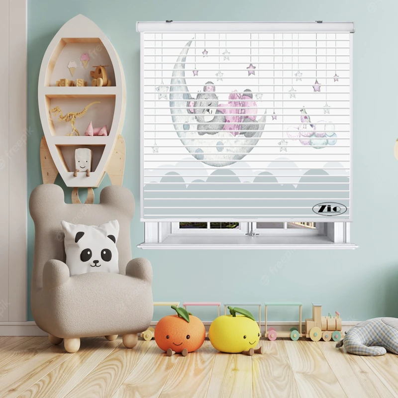 پرده زبرا زیو مدل سیلوئت K3051 سایز 150x150 سانتی متر