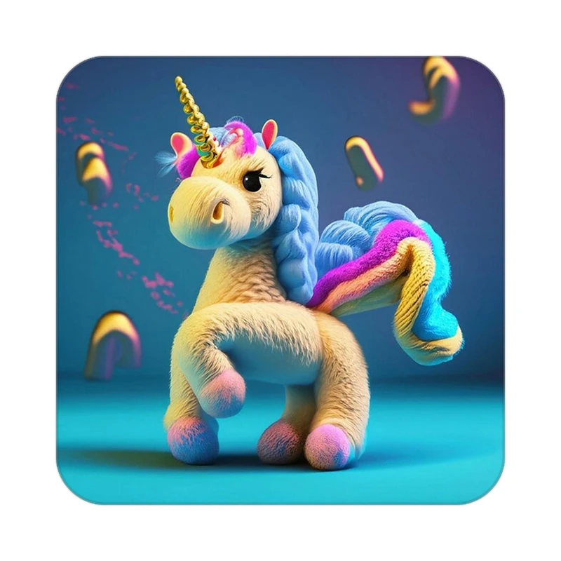 زیر لیوانی کاکتی طرح اسب تک شاخ و یونیکورن مدل mp28994