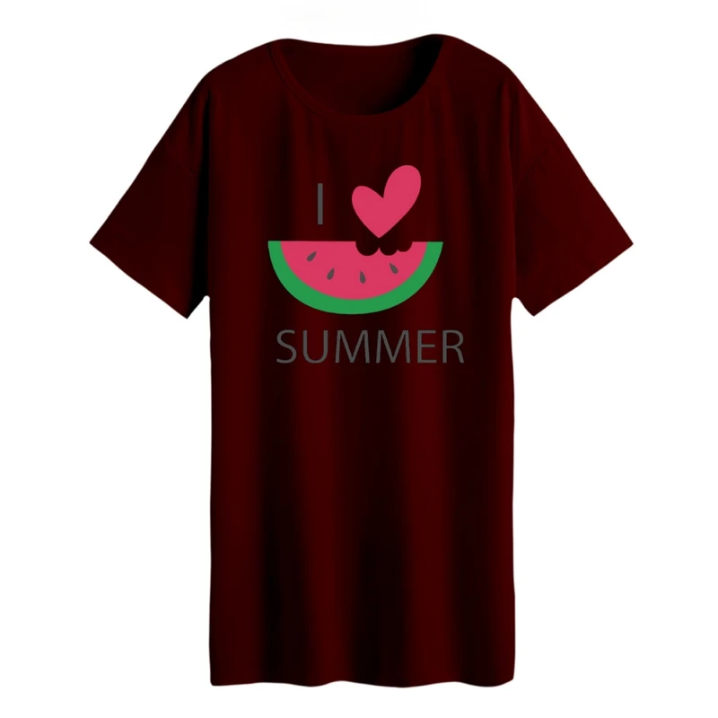 تی شرت لانگ زنانه مدل هندوانه یلدایی کد 37