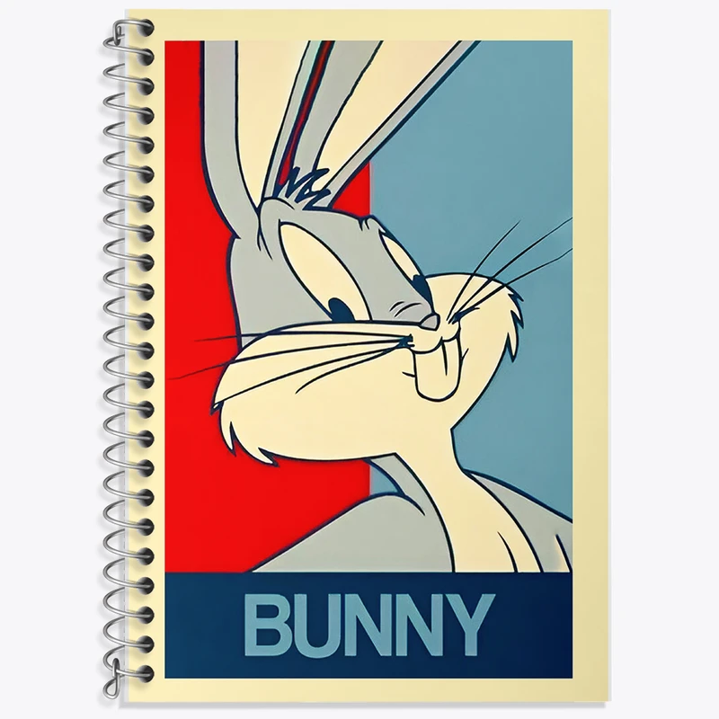 دفتر زبان 50 برگ خندالو مدل سه خط طرح باگز بانی (Bunny) کد F6468
