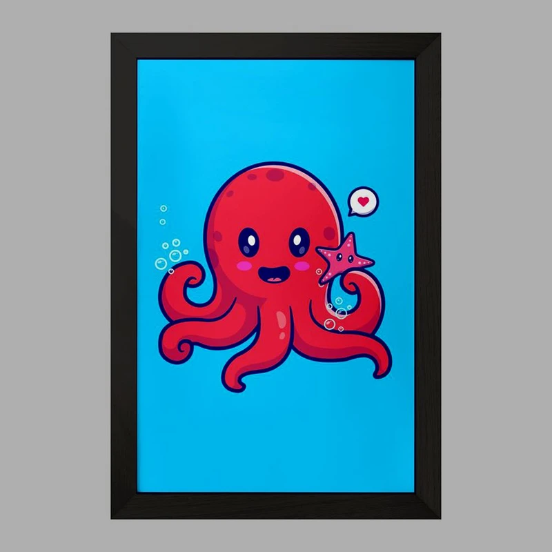 تابلو خندالو مدل حیوانات بامزه هشت پا کد 29733