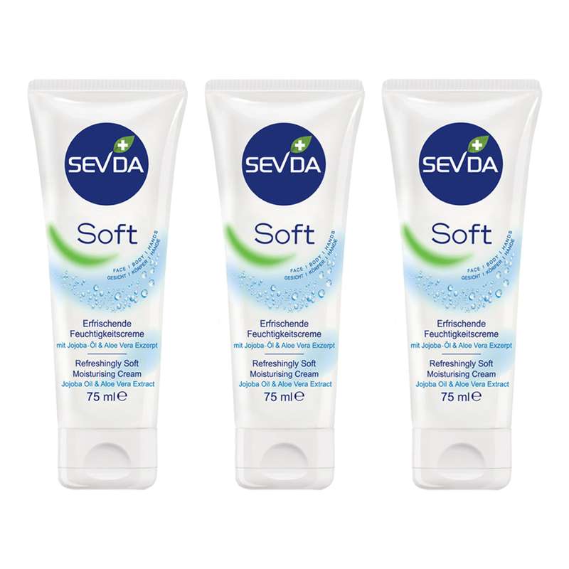 کرم مرطوب کننده سودا مدل Soft حجم 75 میلی لیتر مجموعه 3 عددی