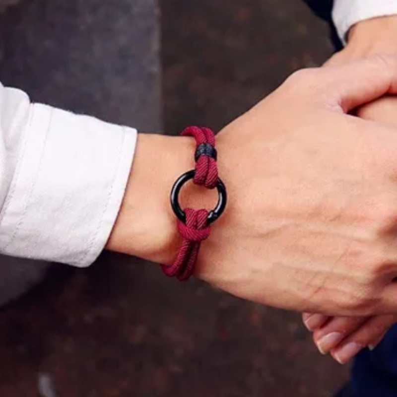 دستبند مردانه مدل پاراکورد حلقه ای کد 0369