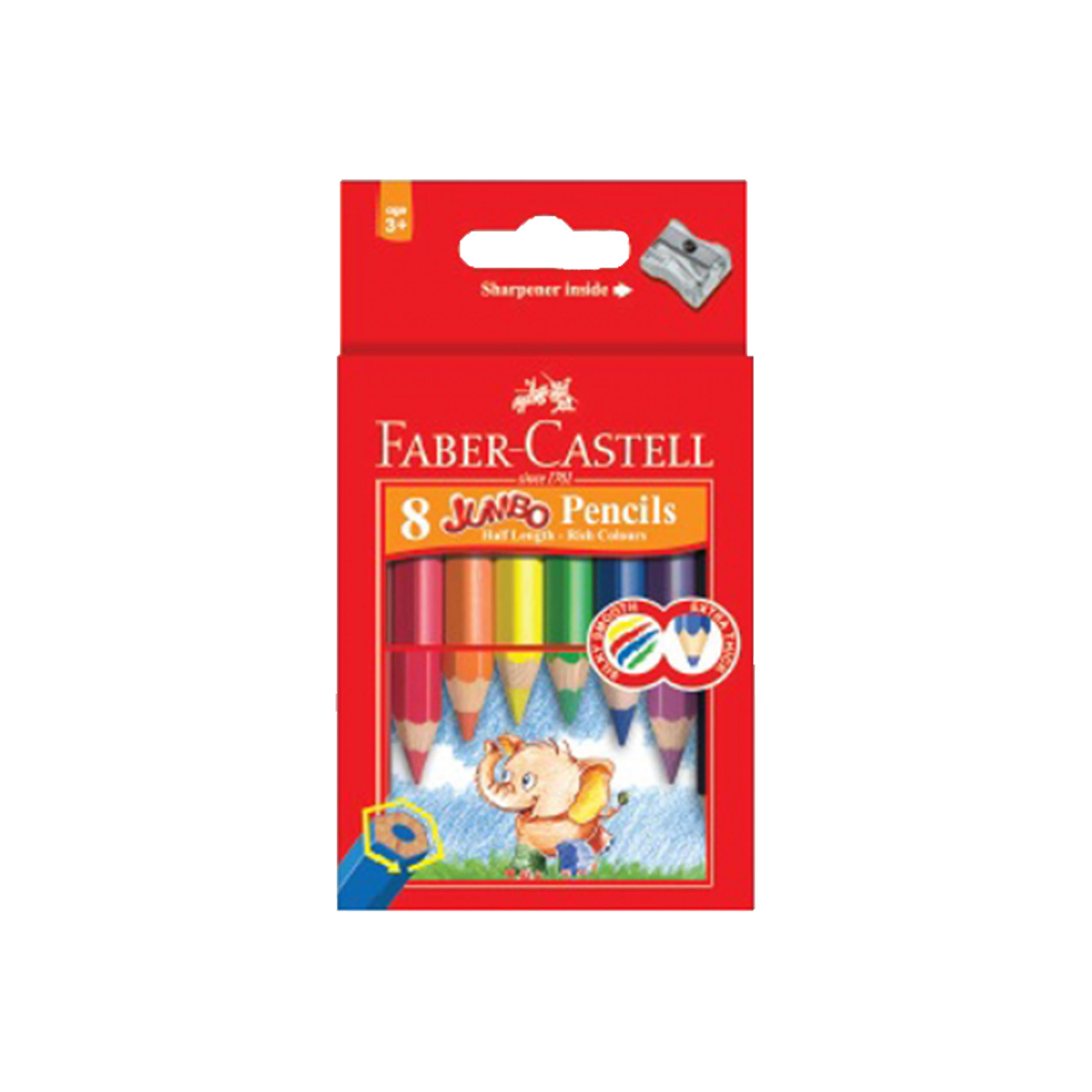 مداد رنگی 8 رنگ فابر کاستل مدل jumbo pencils