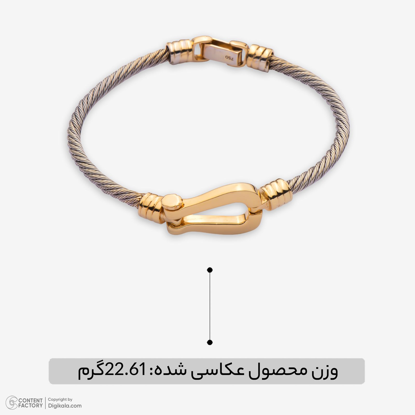 دستبند طلا 18 عیار زنانه وی گالری مدل فرد کد BGA1509 -  - 2