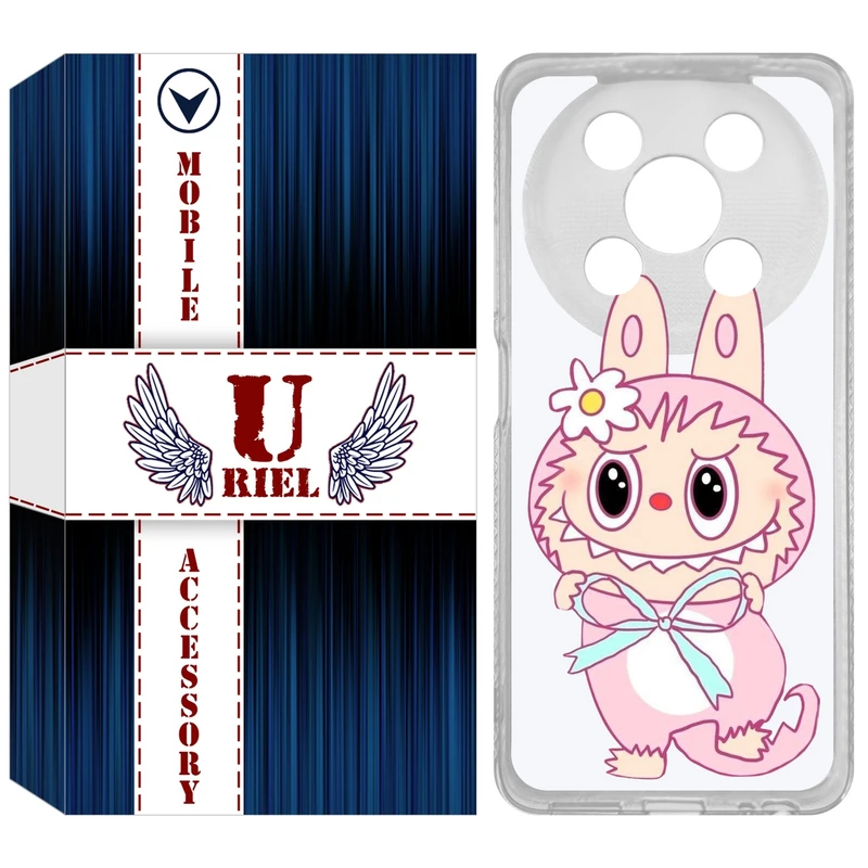 کاور یوریل مدل Clear کد 146 طرح لبوبو Labubu مناسب برای گوشی موبایل وکال V2 / V2 Lite