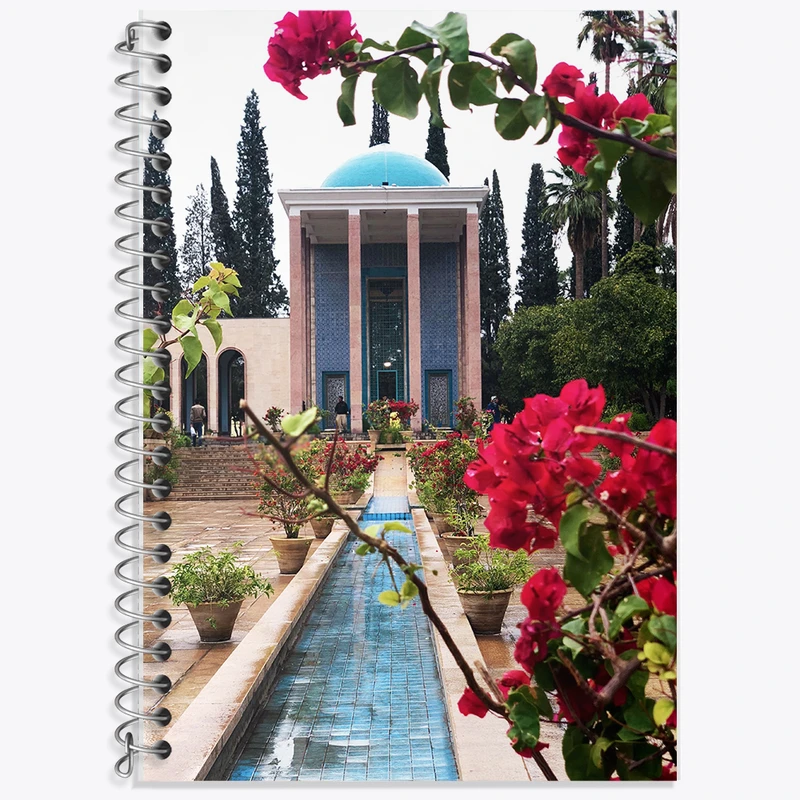 دفتر زبان 50 برگ خندالو مدل سه خط طرح آرامگاه سعدی کد F6345